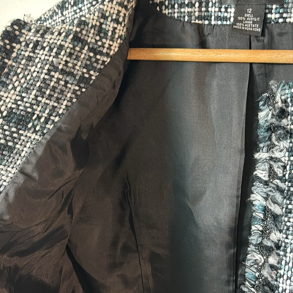 Spenser Jeremy bl/wh/gr Tweed open blazer in sz 12. Perfect w/jeans or dressy! - Picture 7 of 7